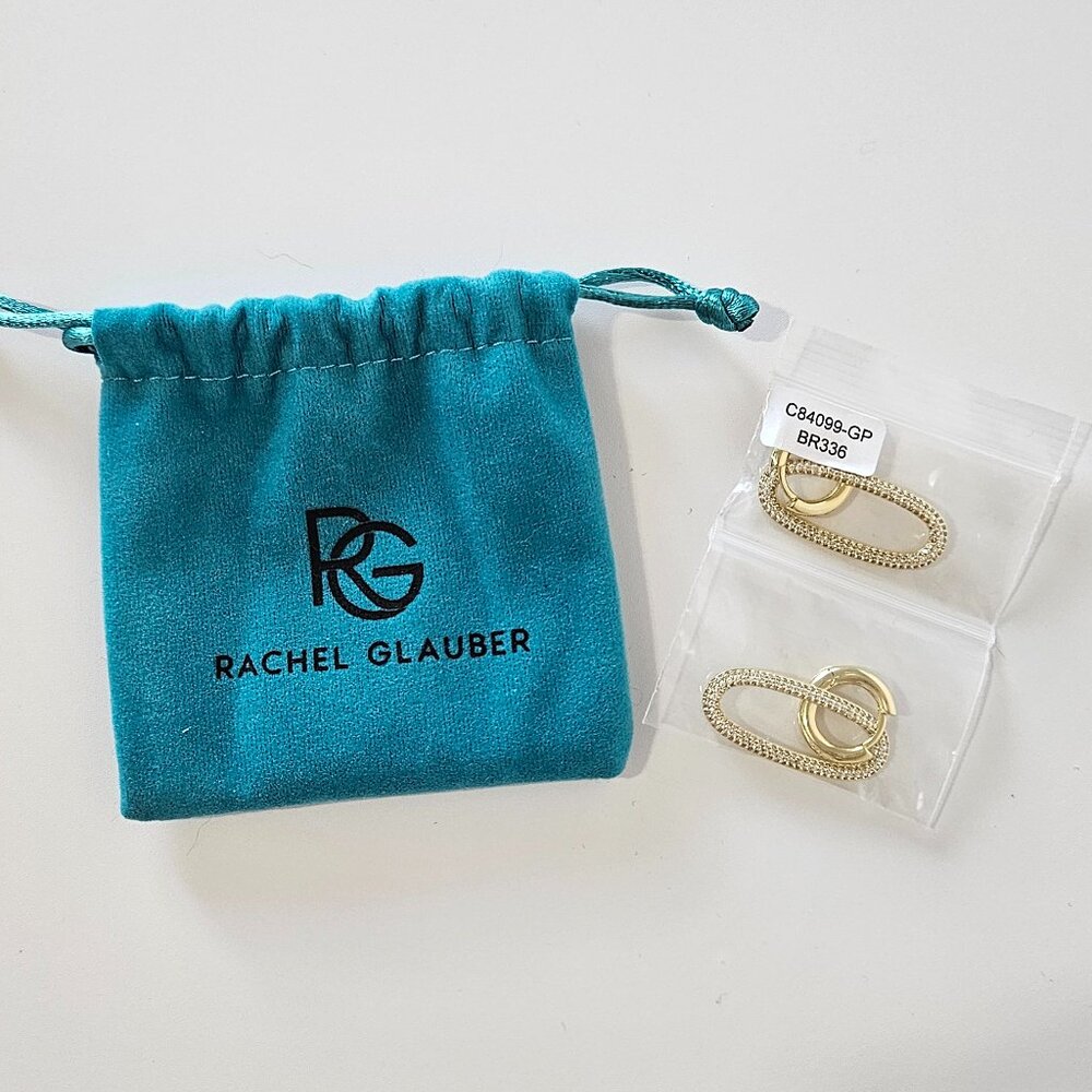 [NWOT] Rachel Glauber Lustrous Elegance Oval Drop Earrings - Picture 6 of 9